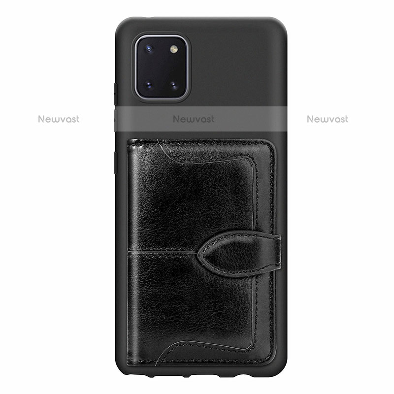 Ultra-thin Silicone Gel Soft Case Cover with Magnetic S01D for Samsung Galaxy Note 10 Lite Black