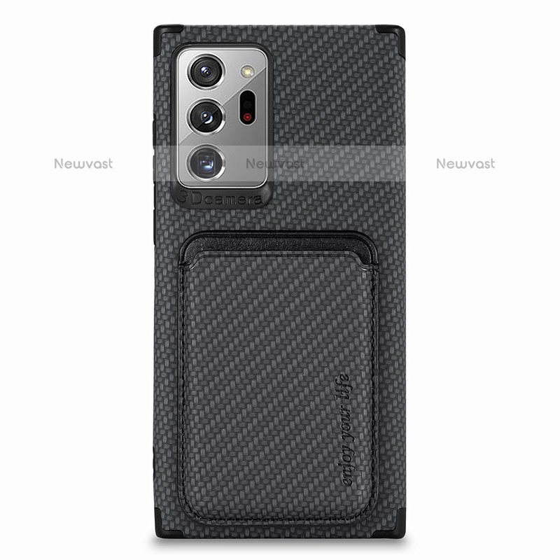 Ultra-thin Silicone Gel Soft Case Cover with Magnetic S01D for Samsung Galaxy Note 20 Ultra 5G Black