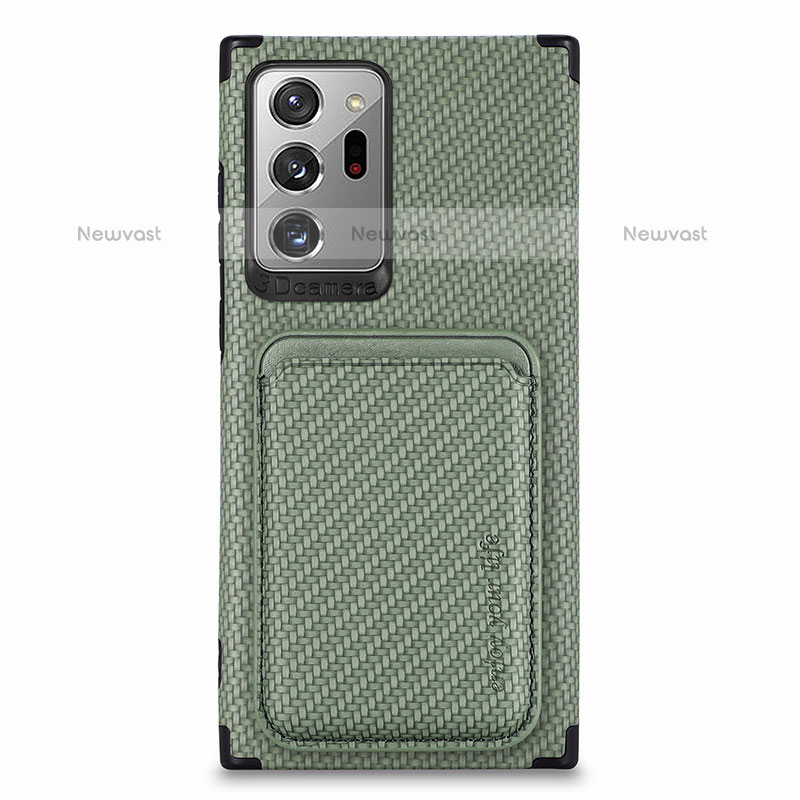 Ultra-thin Silicone Gel Soft Case Cover with Magnetic S01D for Samsung Galaxy Note 20 Ultra 5G Green