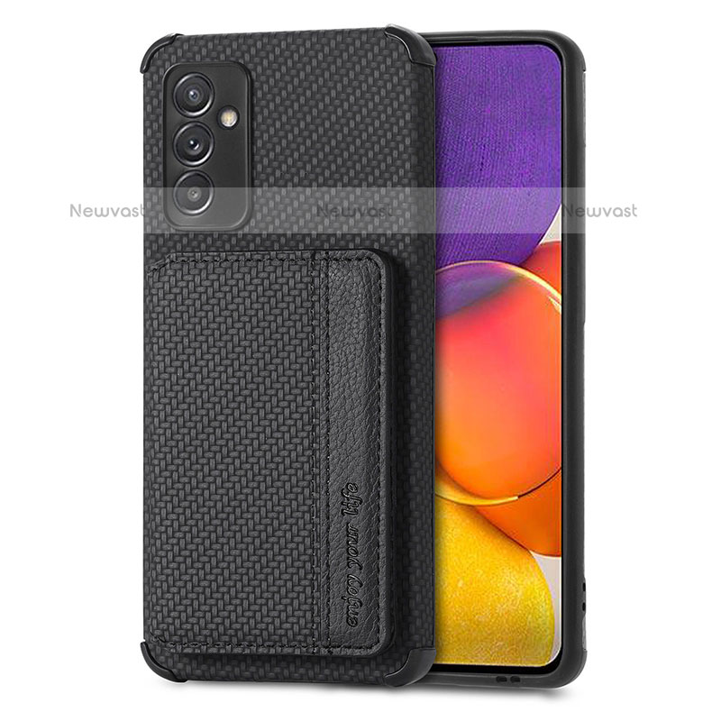 Ultra-thin Silicone Gel Soft Case Cover with Magnetic S01D for Samsung Galaxy Quantum2 5G Black