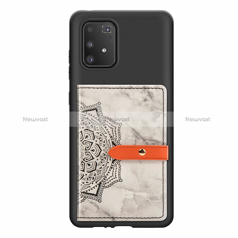 Ultra-thin Silicone Gel Soft Case Cover with Magnetic S01D for Samsung Galaxy S10 Lite Black