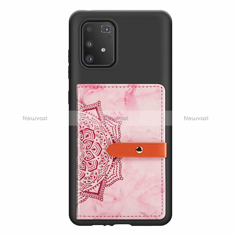 Ultra-thin Silicone Gel Soft Case Cover with Magnetic S01D for Samsung Galaxy S10 Lite Pink