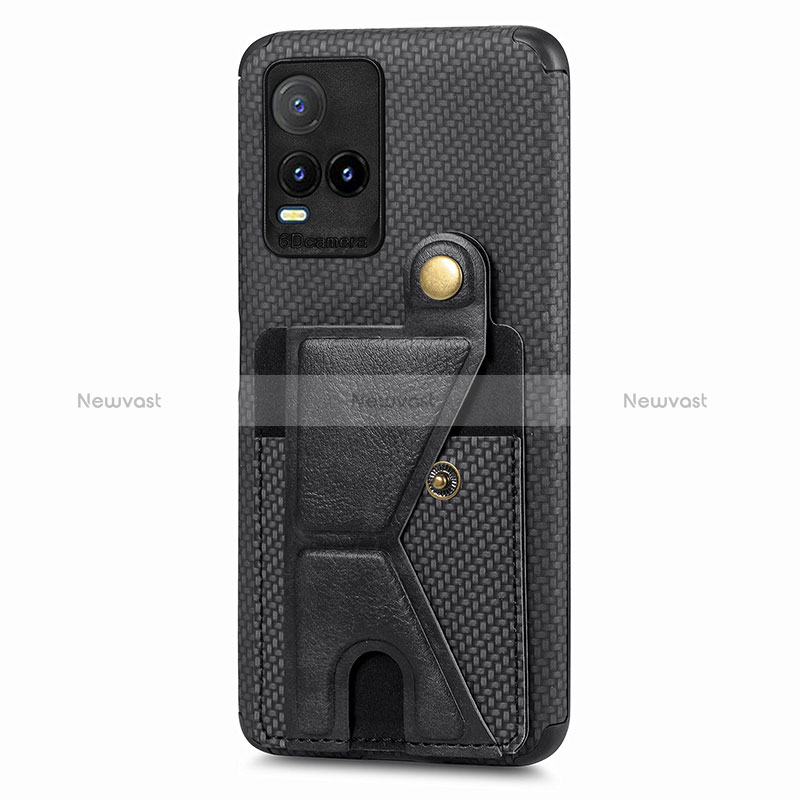 Ultra-thin Silicone Gel Soft Case Cover with Magnetic S01D for Vivo Y21a Black