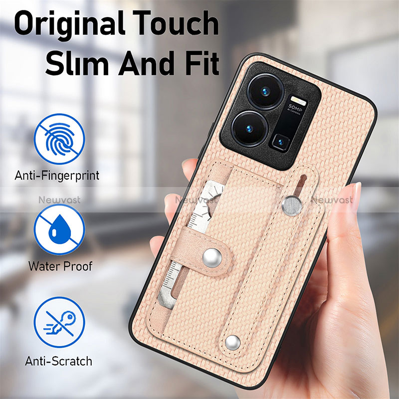 Ultra-thin Silicone Gel Soft Case Cover with Magnetic S01D for Vivo Y35 4G