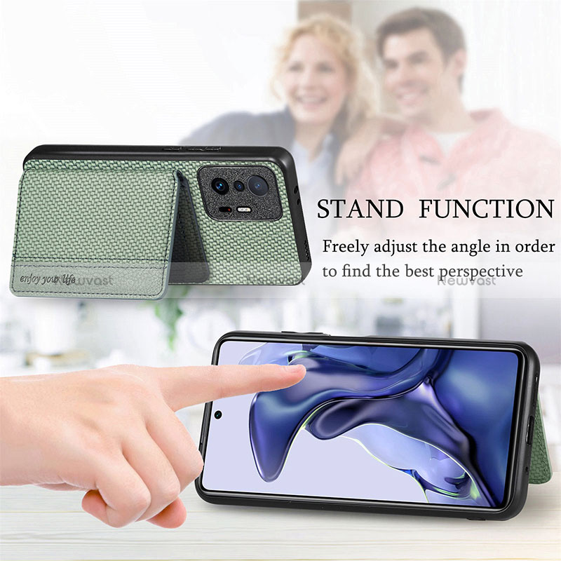 Ultra-thin Silicone Gel Soft Case Cover with Magnetic S01D for Xiaomi Mi 11T Pro 5G