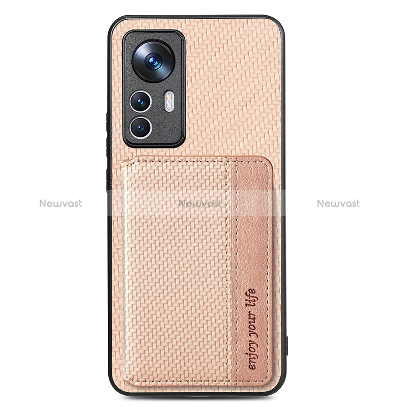 Ultra-thin Silicone Gel Soft Case Cover with Magnetic S01D for Xiaomi Mi 12T 5G Gold