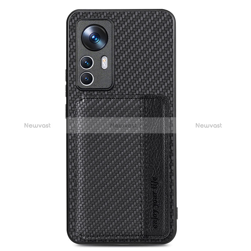Ultra-thin Silicone Gel Soft Case Cover with Magnetic S01D for Xiaomi Mi 12T Pro 5G Black