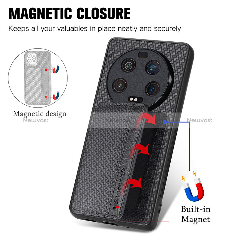 Ultra-thin Silicone Gel Soft Case Cover with Magnetic S01D for Xiaomi Mi 13 Ultra 5G