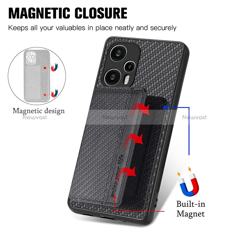 Ultra-thin Silicone Gel Soft Case Cover with Magnetic S01D for Xiaomi Poco F5 5G