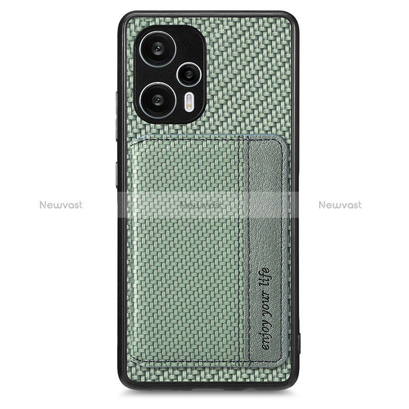 Ultra-thin Silicone Gel Soft Case Cover with Magnetic S01D for Xiaomi Poco F5 5G Green