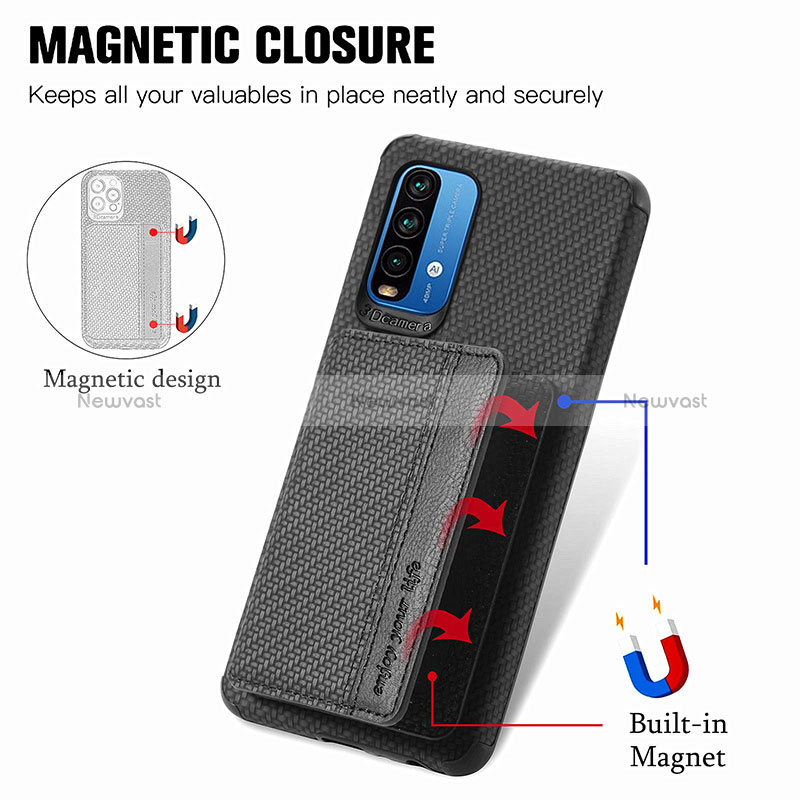 Ultra-thin Silicone Gel Soft Case Cover with Magnetic S01D for Xiaomi Redmi 9 Power