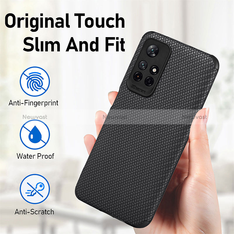 Ultra-thin Silicone Gel Soft Case Cover with Magnetic S01D for Xiaomi Redmi Note 11 5G