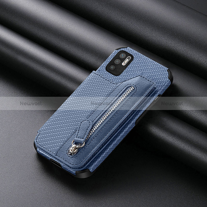 Ultra-thin Silicone Gel Soft Case Cover with Magnetic S01D for Xiaomi Redmi Note 11 SE 5G Blue