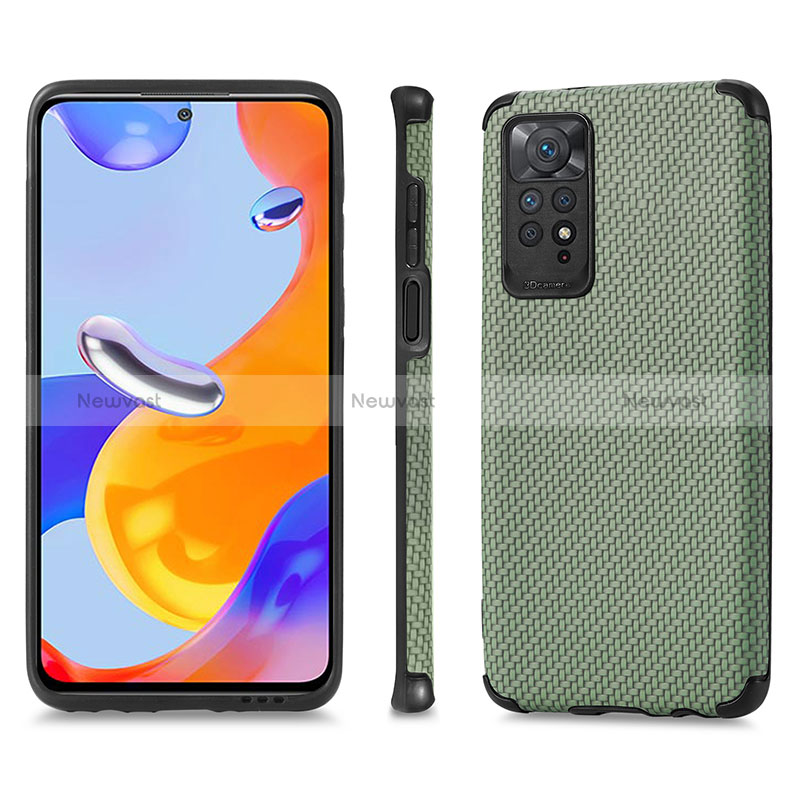 Ultra-thin Silicone Gel Soft Case Cover with Magnetic S01D for Xiaomi Redmi Note 12 Pro 4G Green