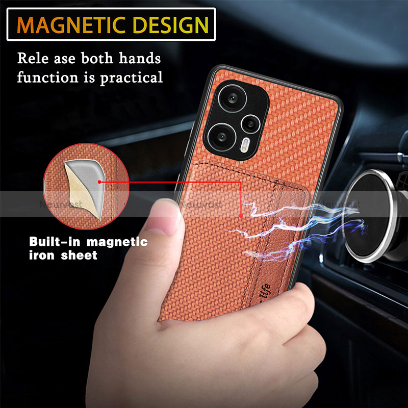 Ultra-thin Silicone Gel Soft Case Cover with Magnetic S01D for Xiaomi Redmi Note 12 Turbo 5G