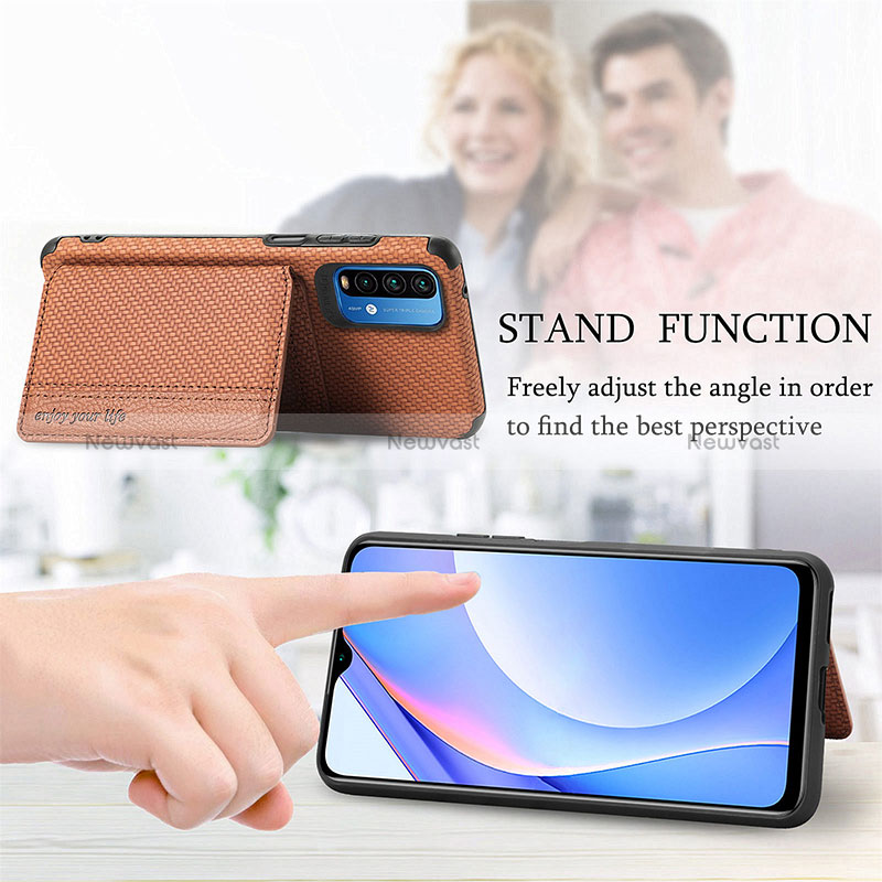 Ultra-thin Silicone Gel Soft Case Cover with Magnetic S01D for Xiaomi Redmi Note 9 4G