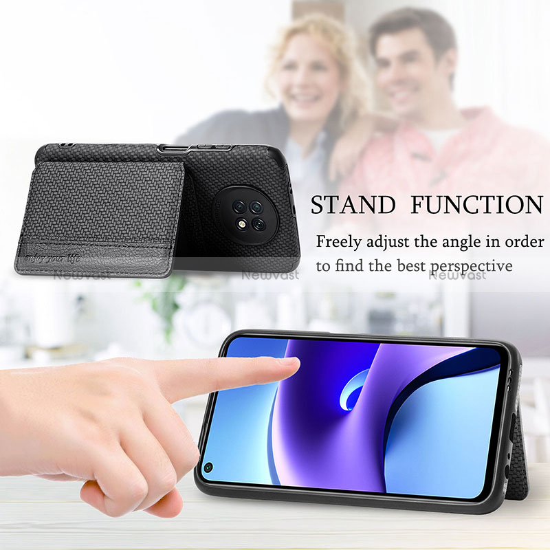 Ultra-thin Silicone Gel Soft Case Cover with Magnetic S01D for Xiaomi Redmi Note 9 5G