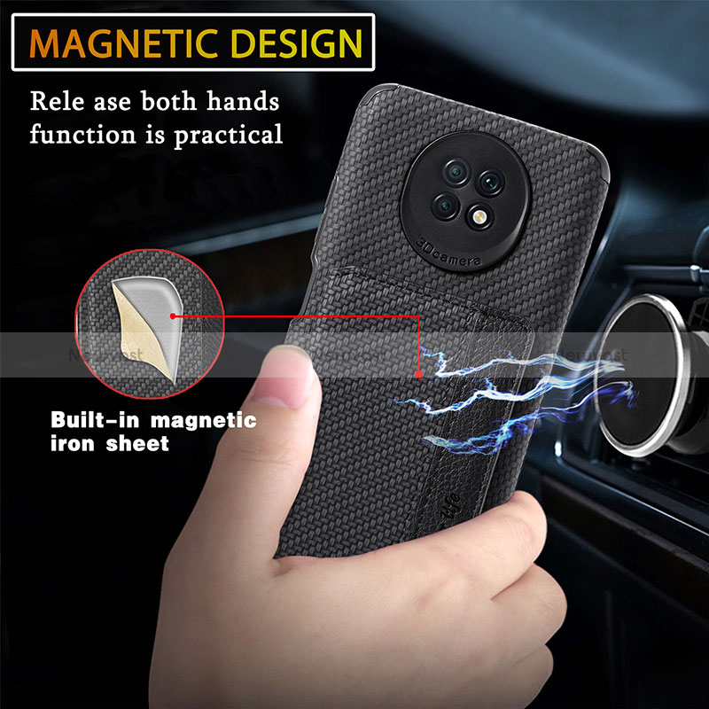 Ultra-thin Silicone Gel Soft Case Cover with Magnetic S01D for Xiaomi Redmi Note 9T 5G