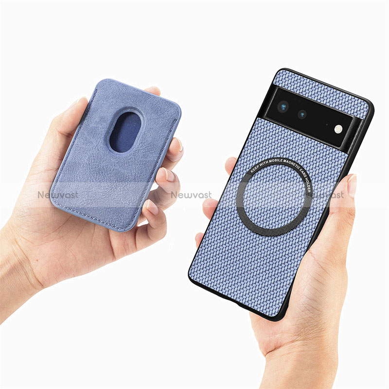 Ultra-thin Silicone Gel Soft Case Cover with Magnetic S02D for Google Pixel 6 5G