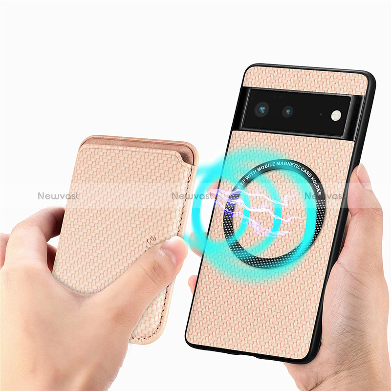 Ultra-thin Silicone Gel Soft Case Cover with Magnetic S02D for Google Pixel 6 5G