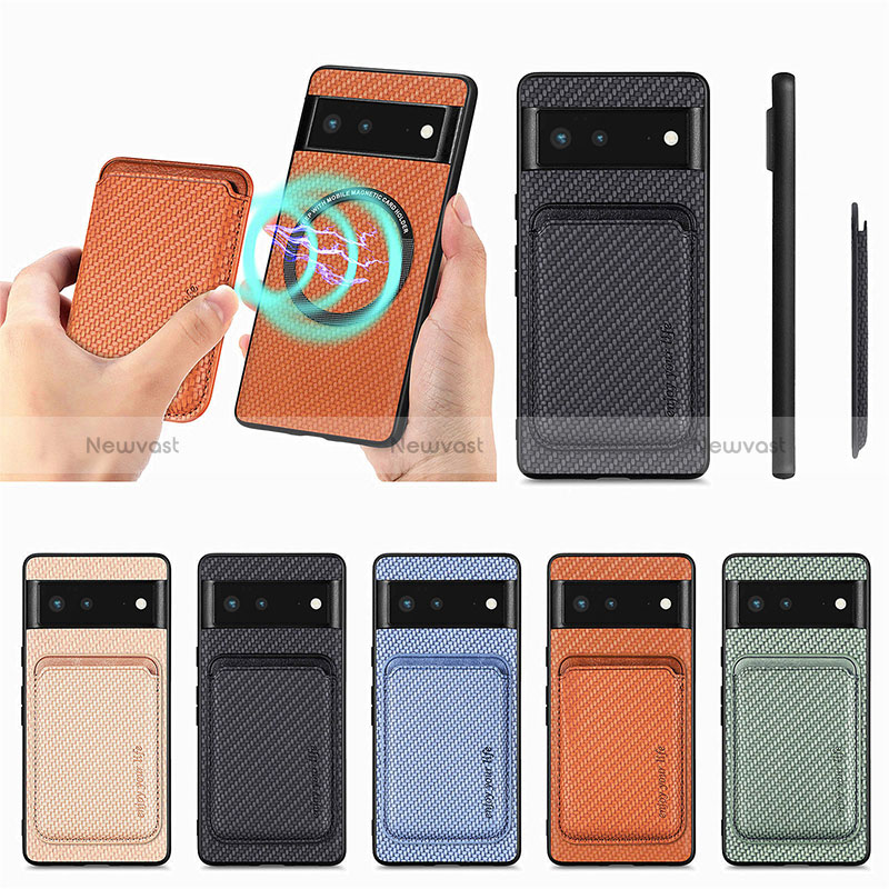 Ultra-thin Silicone Gel Soft Case Cover with Magnetic S02D for Google Pixel 6 5G