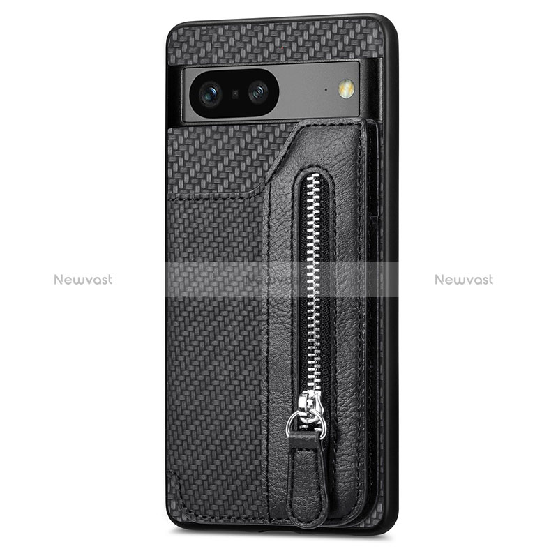 Ultra-thin Silicone Gel Soft Case Cover with Magnetic S02D for Google Pixel 7a 5G Black