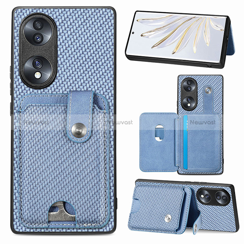 Ultra-thin Silicone Gel Soft Case Cover with Magnetic S02D for Huawei Honor 70 5G