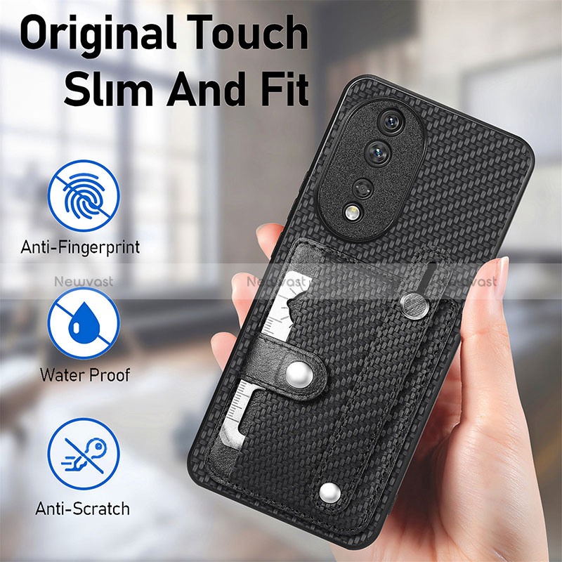 Ultra-thin Silicone Gel Soft Case Cover with Magnetic S02D for Huawei Honor 80 5G