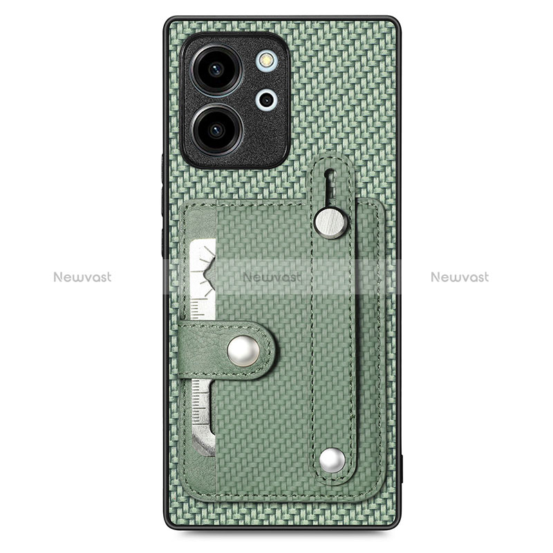 Ultra-thin Silicone Gel Soft Case Cover with Magnetic S02D for Huawei Honor 80 SE 5G Green