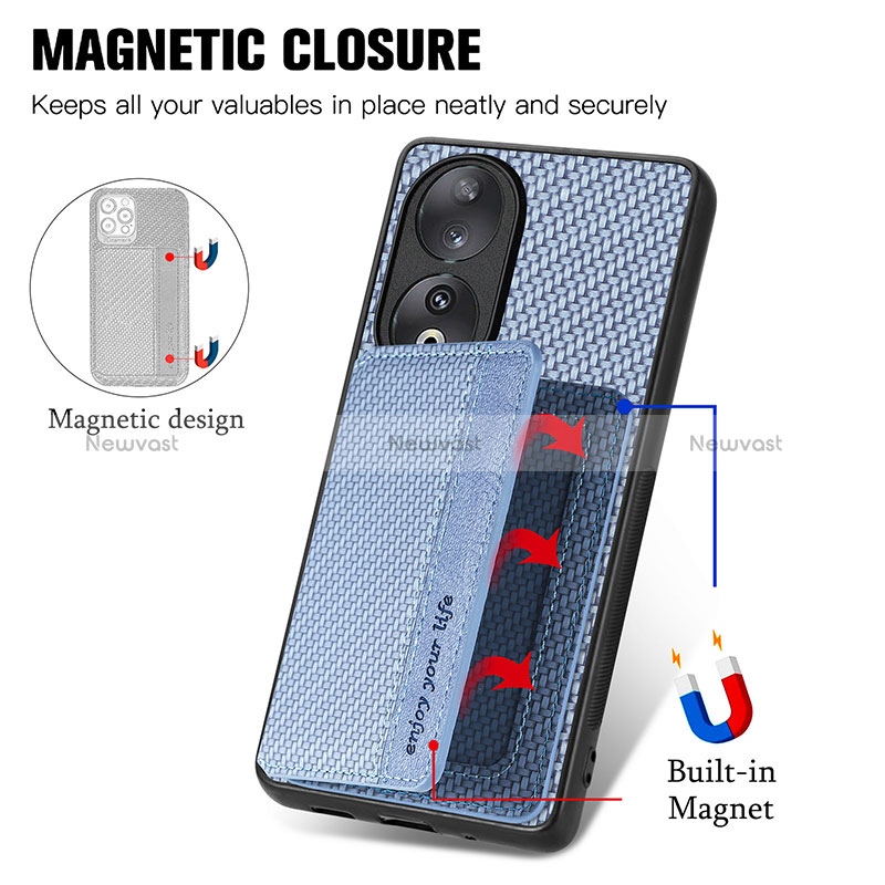 Ultra-thin Silicone Gel Soft Case Cover with Magnetic S02D for Huawei Honor 90 5G