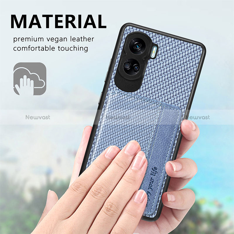 Ultra-thin Silicone Gel Soft Case Cover with Magnetic S02D for Huawei Honor 90 Lite 5G