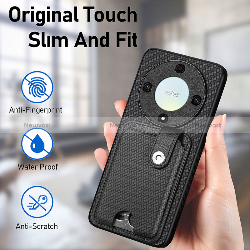 Ultra-thin Silicone Gel Soft Case Cover with Magnetic S02D for Huawei Honor Magic5 Lite 5G