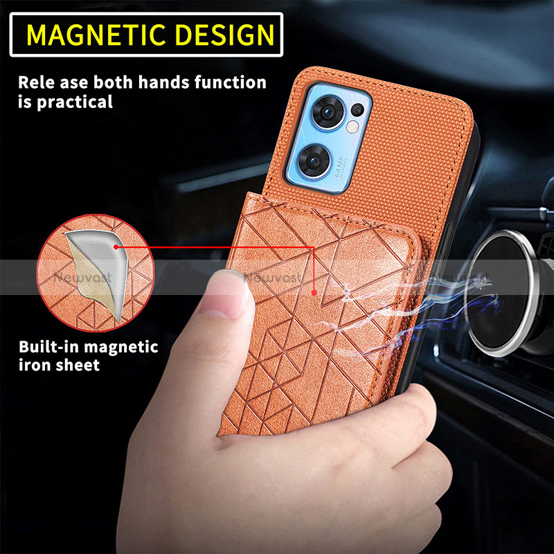 Ultra-thin Silicone Gel Soft Case Cover with Magnetic S02D for Oppo Reno7 5G