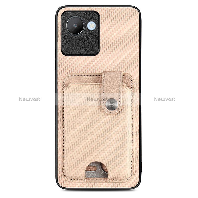 Ultra-thin Silicone Gel Soft Case Cover with Magnetic S02D for Realme C30 Gold