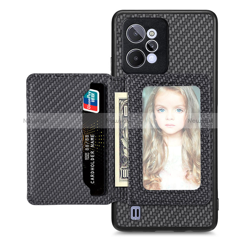 Ultra-thin Silicone Gel Soft Case Cover with Magnetic S02D for Realme C31 Black