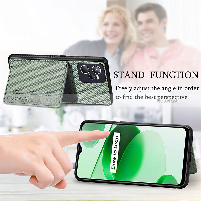 Ultra-thin Silicone Gel Soft Case Cover with Magnetic S02D for Realme Narzo 50A Prime