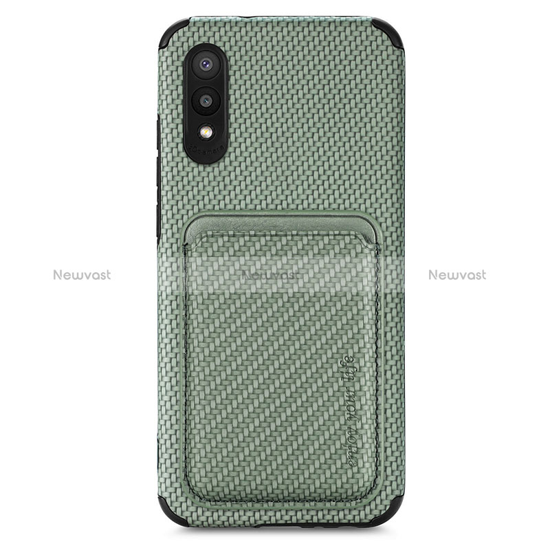 Ultra-thin Silicone Gel Soft Case Cover with Magnetic S02D for Samsung Galaxy A02 Green