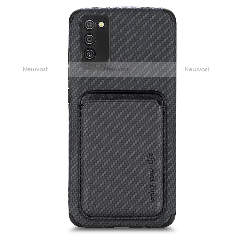 Ultra-thin Silicone Gel Soft Case Cover with Magnetic S02D for Samsung Galaxy A02s Black