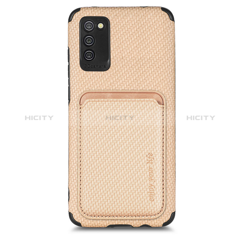 Ultra-thin Silicone Gel Soft Case Cover with Magnetic S02D for Samsung Galaxy A03s Gold
