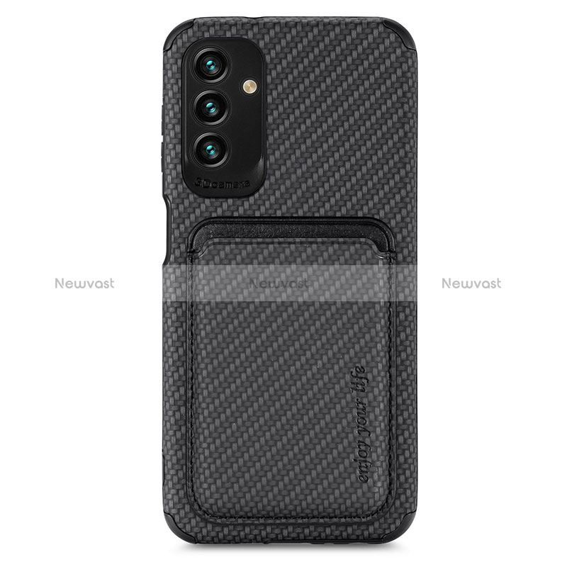 Ultra-thin Silicone Gel Soft Case Cover with Magnetic S02D for Samsung Galaxy A04s Black