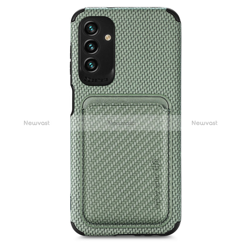 Ultra-thin Silicone Gel Soft Case Cover with Magnetic S02D for Samsung Galaxy A04s Green