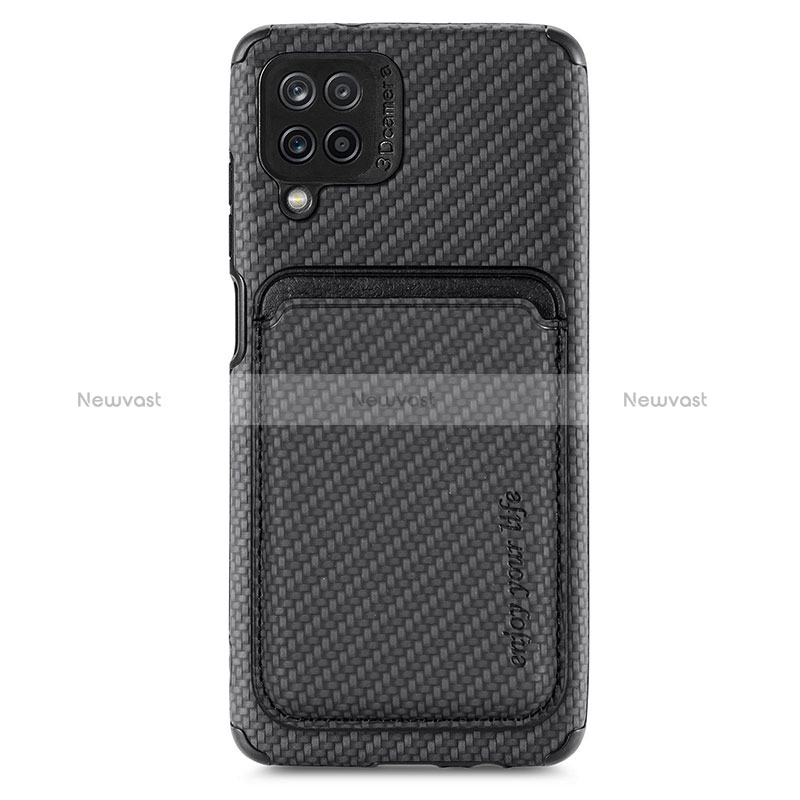 Ultra-thin Silicone Gel Soft Case Cover with Magnetic S02D for Samsung Galaxy A12 5G Black