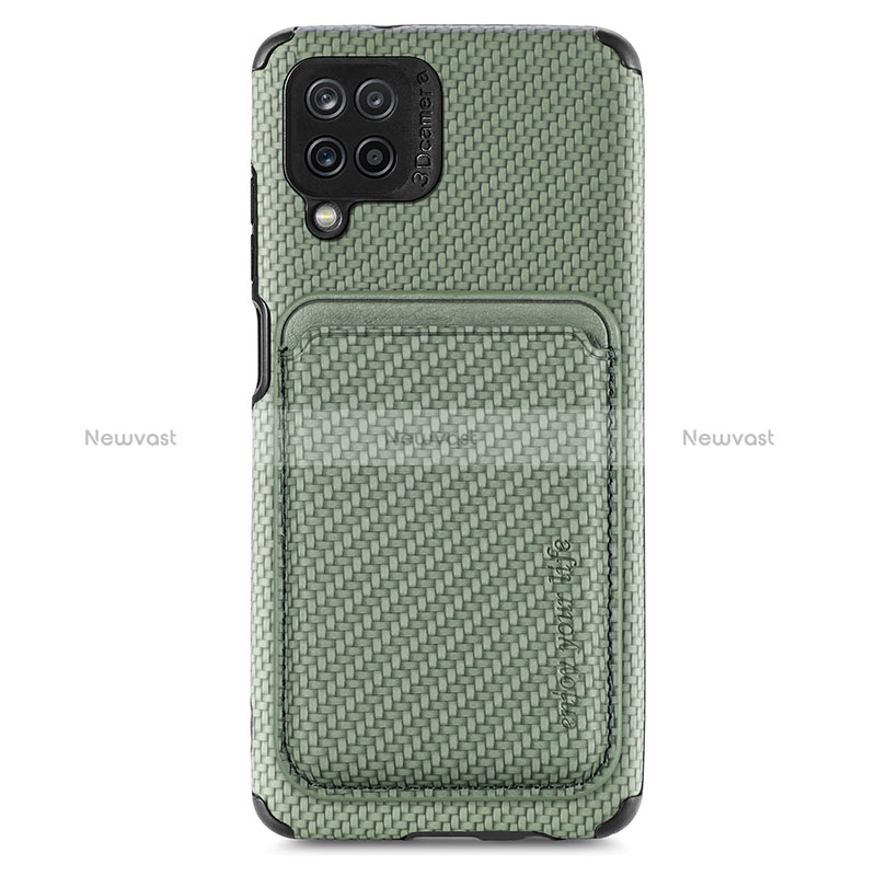 Ultra-thin Silicone Gel Soft Case Cover with Magnetic S02D for Samsung Galaxy A12 5G Green