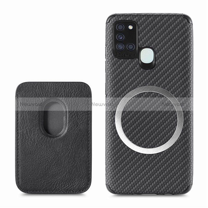 Ultra-thin Silicone Gel Soft Case Cover with Magnetic S02D for Samsung Galaxy A21s