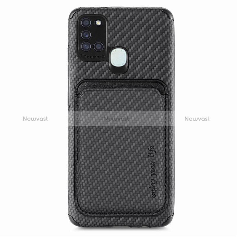 Ultra-thin Silicone Gel Soft Case Cover with Magnetic S02D for Samsung Galaxy A21s