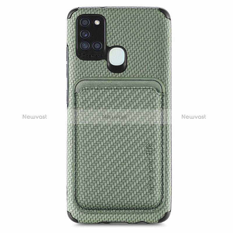 Ultra-thin Silicone Gel Soft Case Cover with Magnetic S02D for Samsung Galaxy A21s