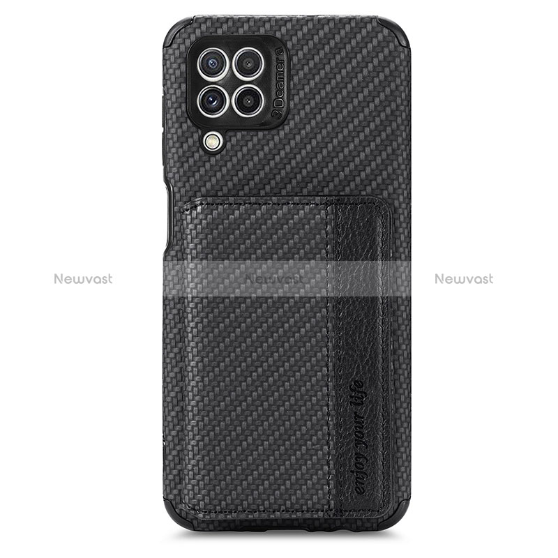 Ultra-thin Silicone Gel Soft Case Cover with Magnetic S02D for Samsung Galaxy A22 4G Black