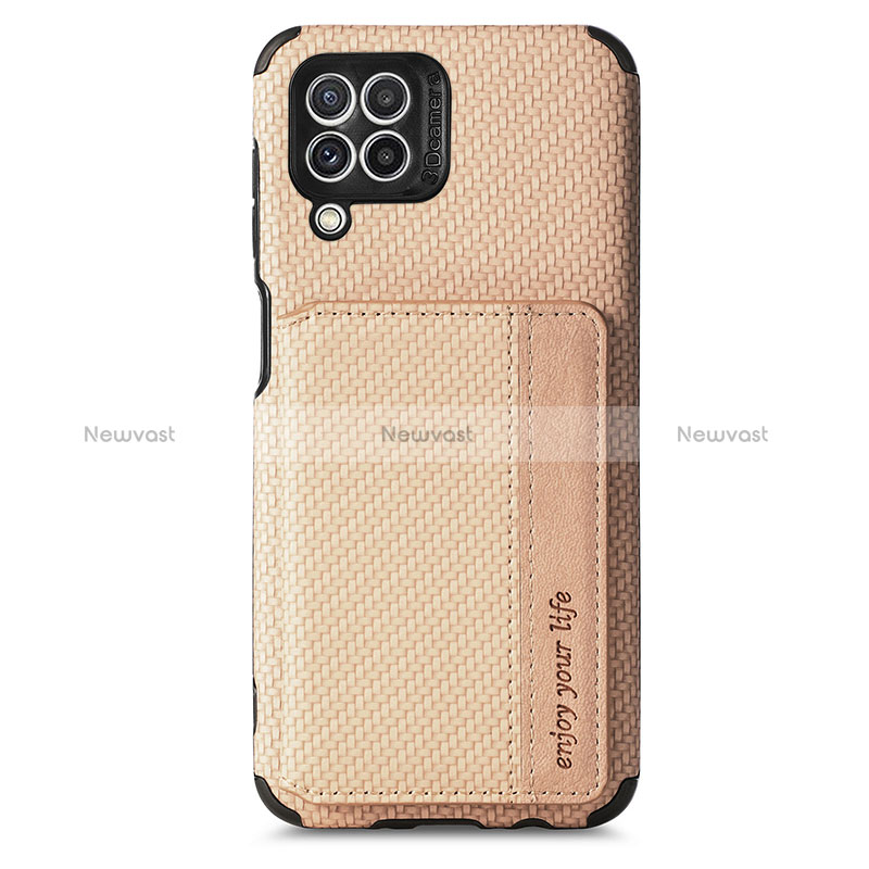 Ultra-thin Silicone Gel Soft Case Cover with Magnetic S02D for Samsung Galaxy A22 4G Gold