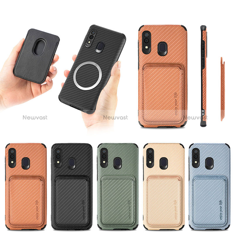 Ultra-thin Silicone Gel Soft Case Cover with Magnetic S02D for Samsung Galaxy A30