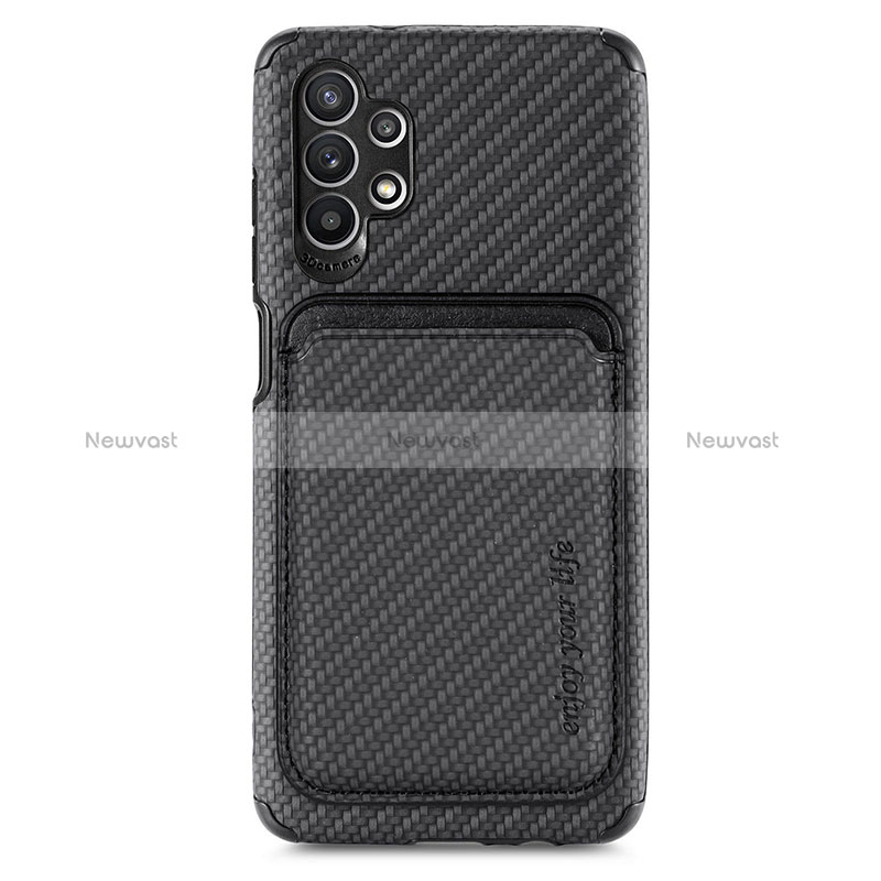 Ultra-thin Silicone Gel Soft Case Cover with Magnetic S02D for Samsung Galaxy A32 4G Black